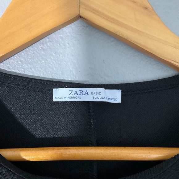 ZARA Geometric gold designs Basic Tunic Black Dress size Large D146 - Picture 4 of 7